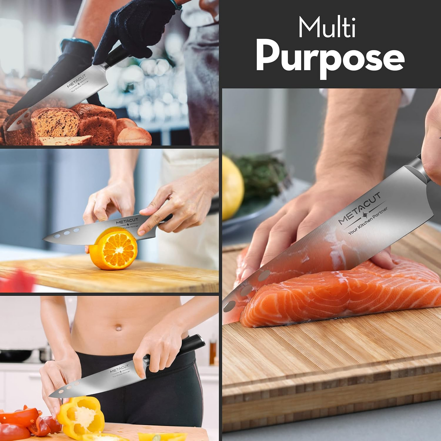 Metacut 8" Chef Knife – German Stainless Steel, Ergonomic Handle, Dishwasher Safe, Gift Box