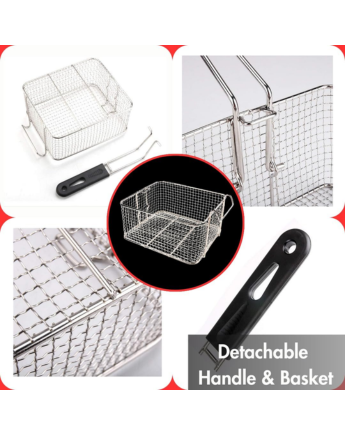 Stainless Steel Deep Fat Fryer Basket with Plastic Handle