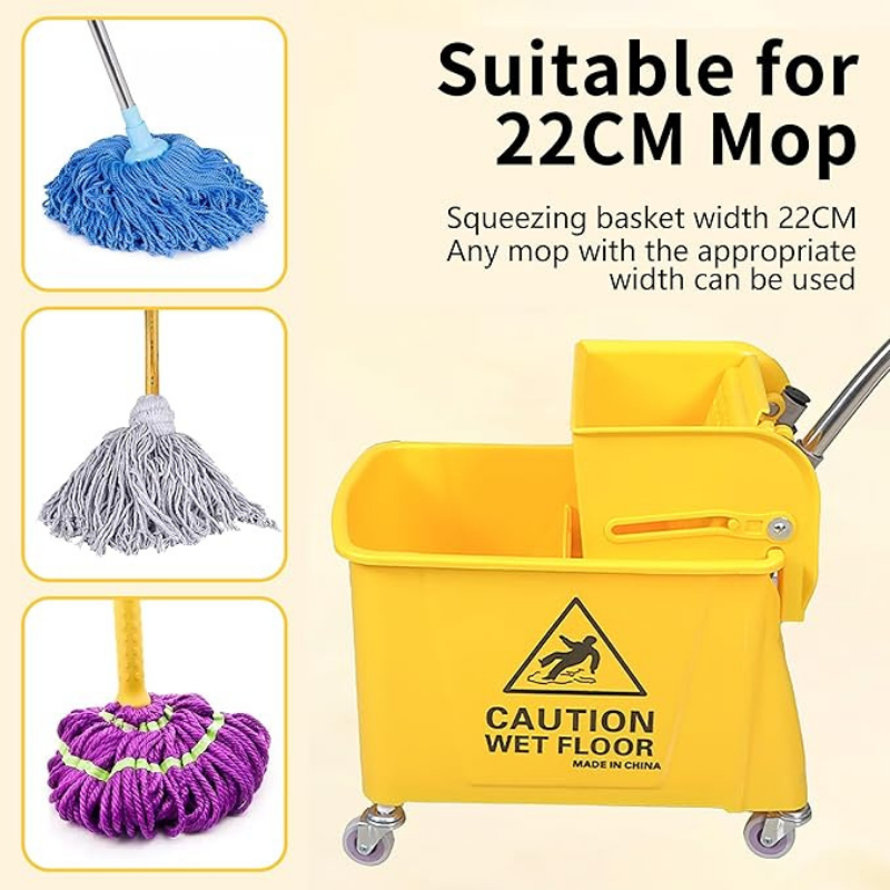 iBest UK Commercial 24 Litre Mop Bucket with Side Press Wringer
