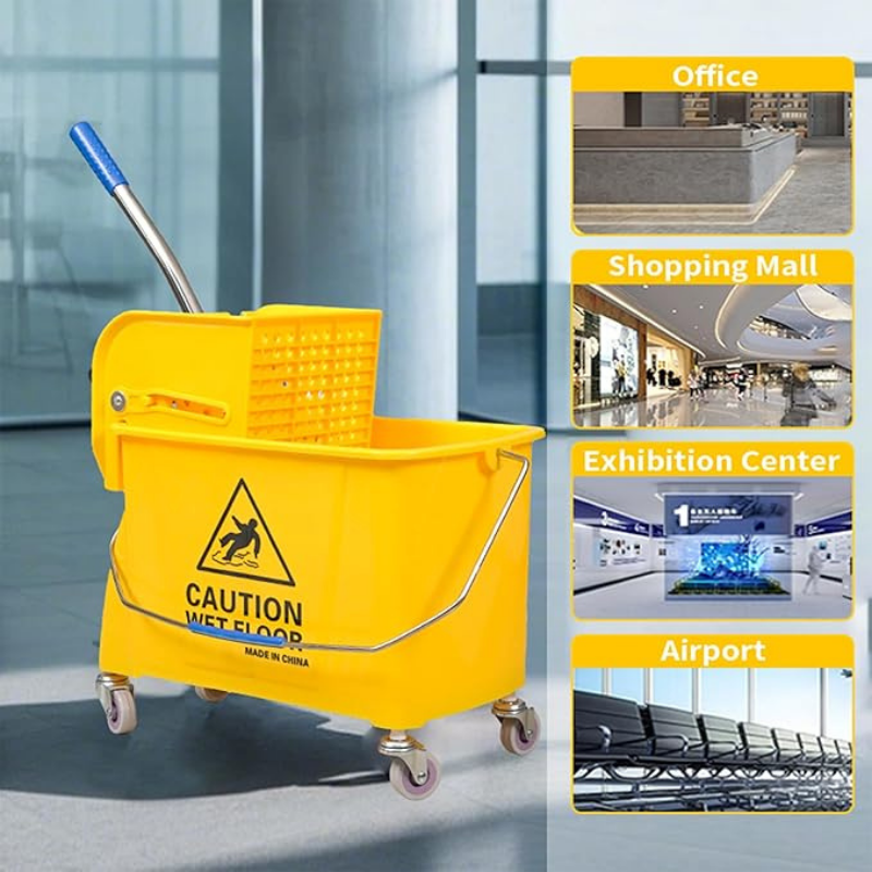 iBest UK Commercial 24 Litre Mop Bucket with Side Press Wringer