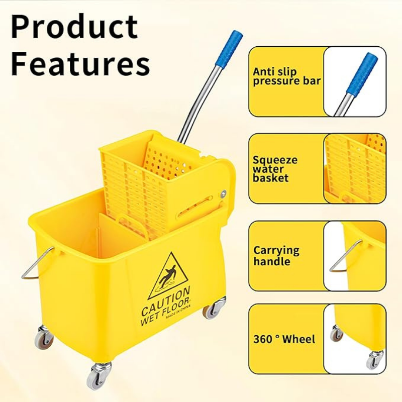 iBest UK Commercial 24 Litre Mop Bucket with Side Press Wringer