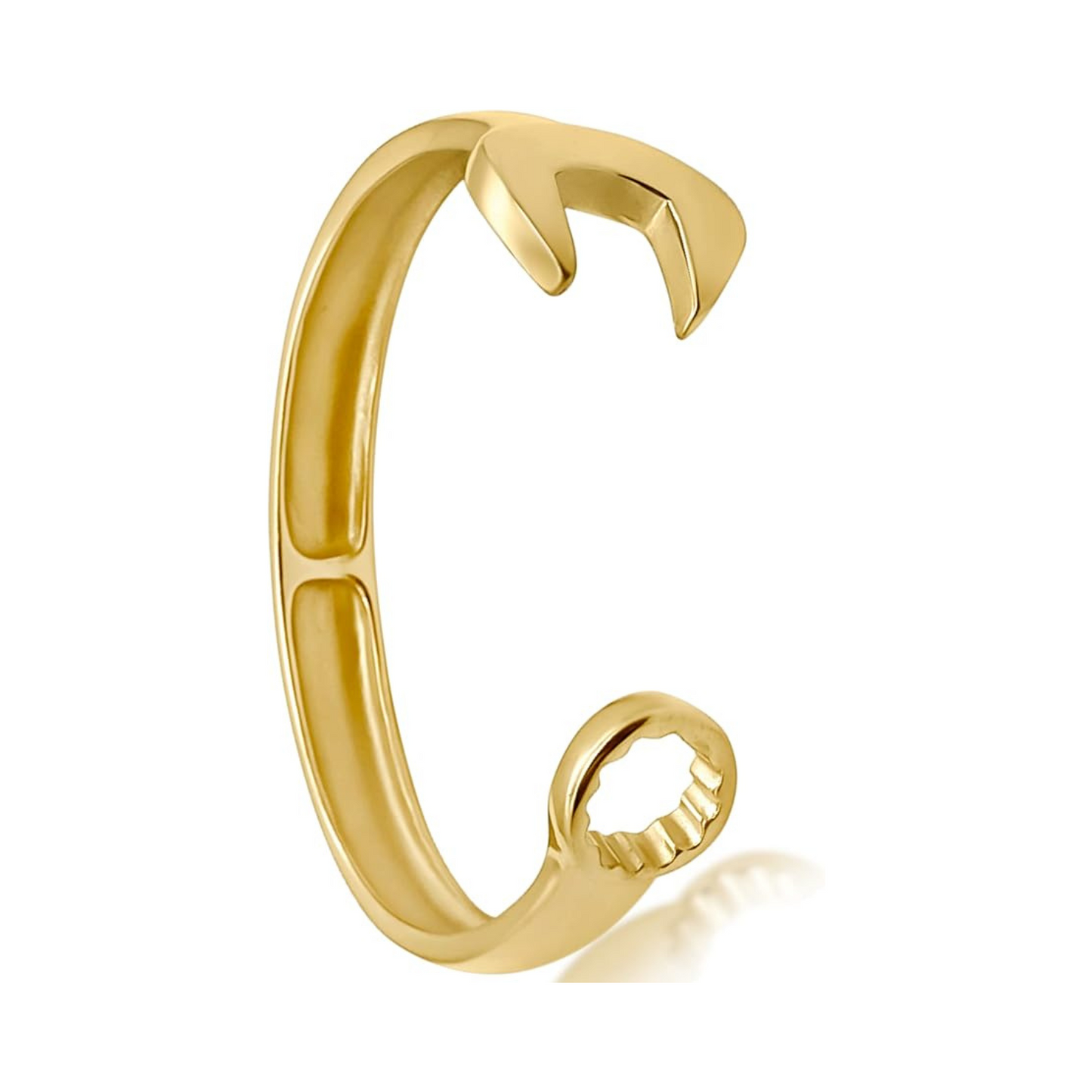 I BEST U.K 9ct Gold Plated Spanner Bracelet Designer Tool Bangle Men Women Small Size