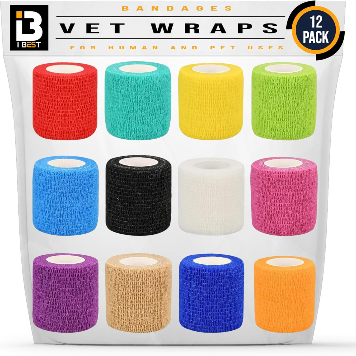 Vet Wrap Self Adhesive Bandage | Stretchable, Non Woven | Cohesive Tape for First Aid