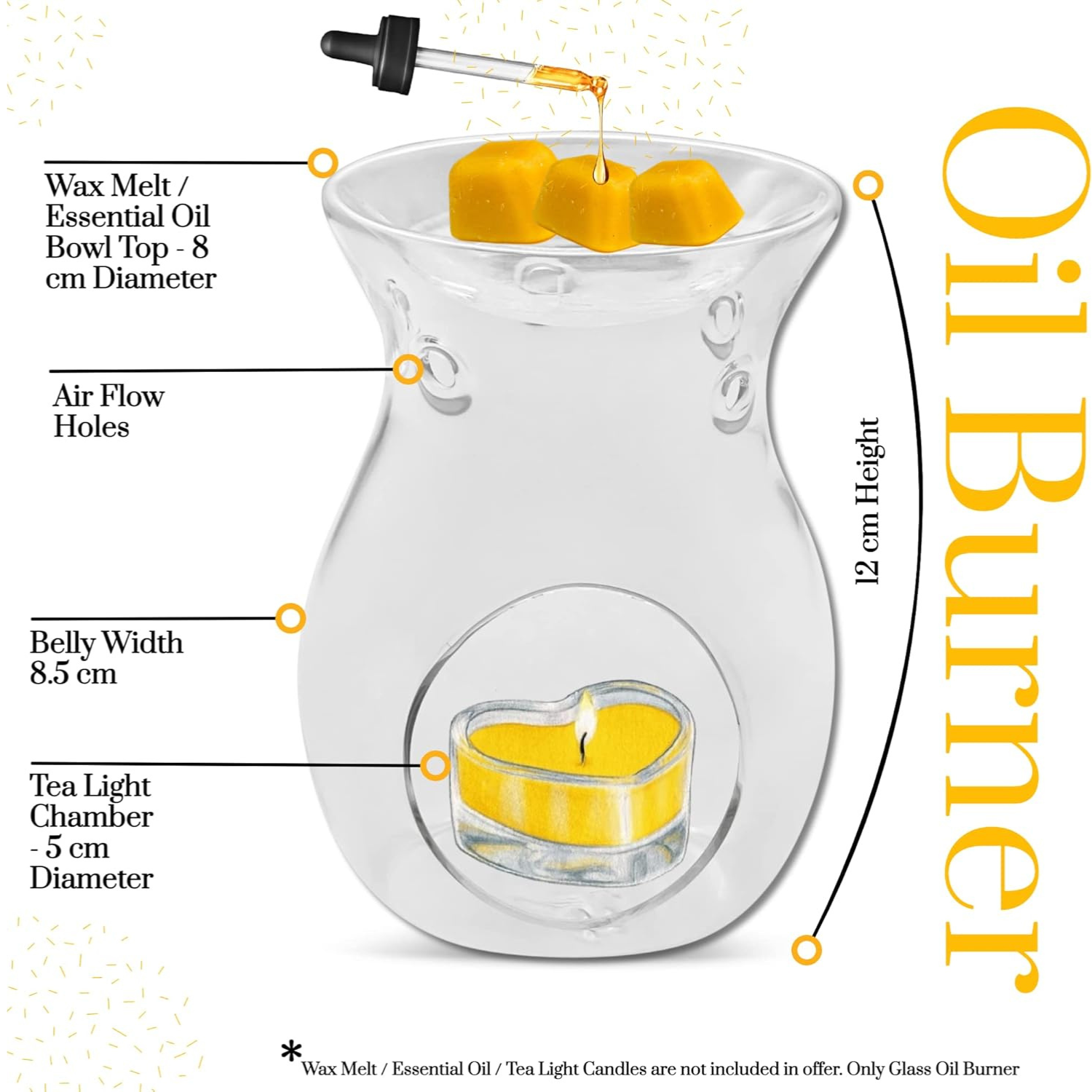 Essential Oil Burner Wax Melts| Candle Wax Warmer| Fragrance Warmer for Scented Waxes