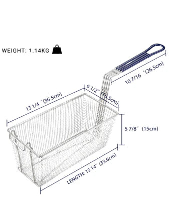 (Pack of 2) Stainless Steel Fryer Basket with Heat Resistant Handle