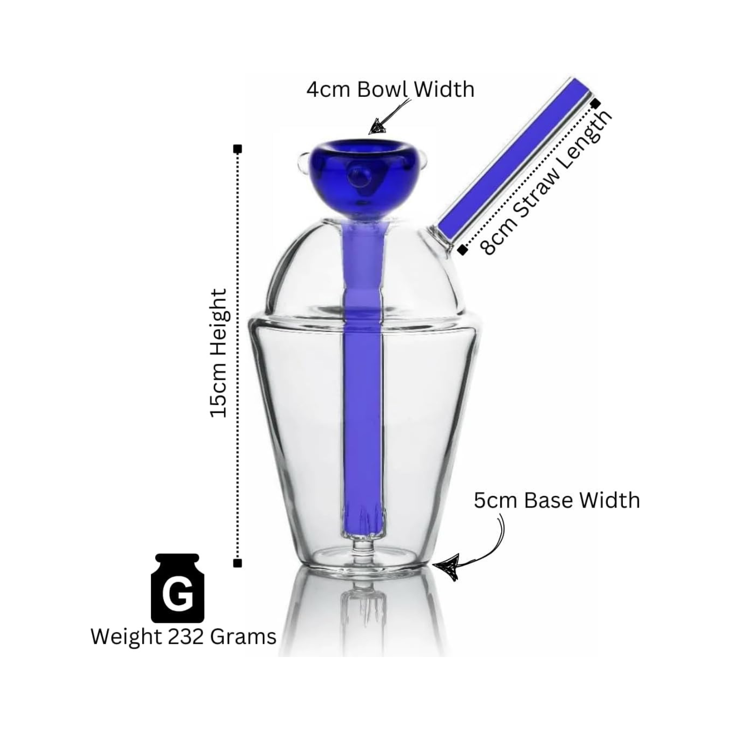iBest UK Glass Cup with Straw | Handmade Glass Cup