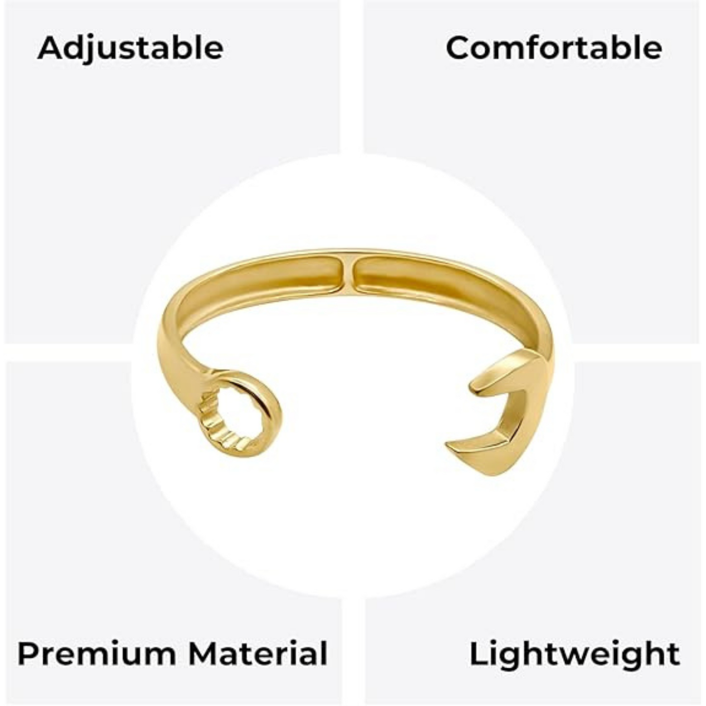 I BEST U.K 9ct Gold Plated Spanner Bracelet Designer Tool Bangle Men Women Small Size