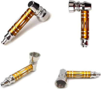 Metal Smoking Pipes Tobacco Pipe Cigarette Holder Free 5 Screens Gold