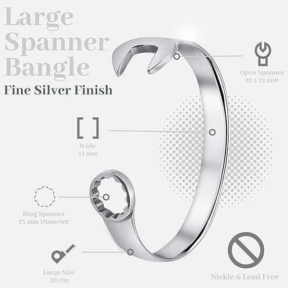 Mens Bracelets Silver Cuff Bangle| Vintage Motorcyclist