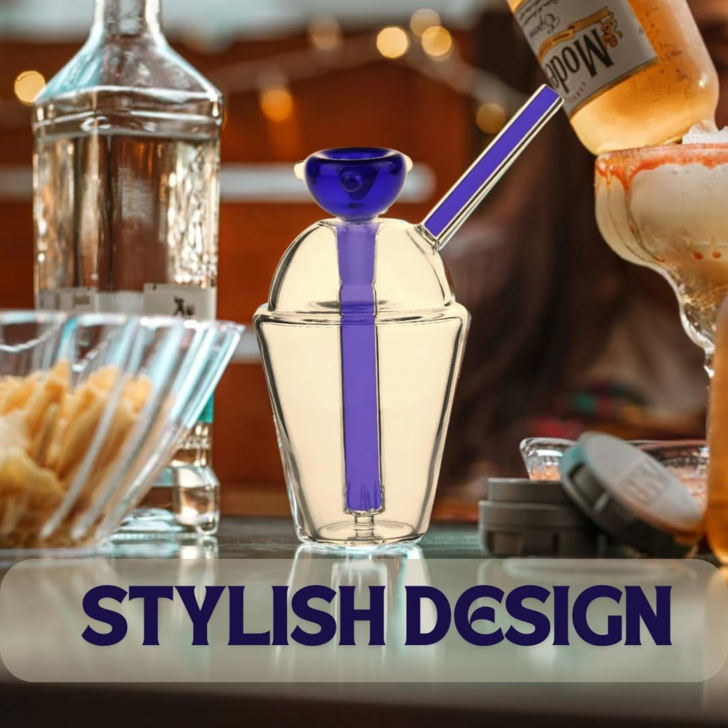 iBest UK Glass Cup with Straw | Handmade Glass Cup