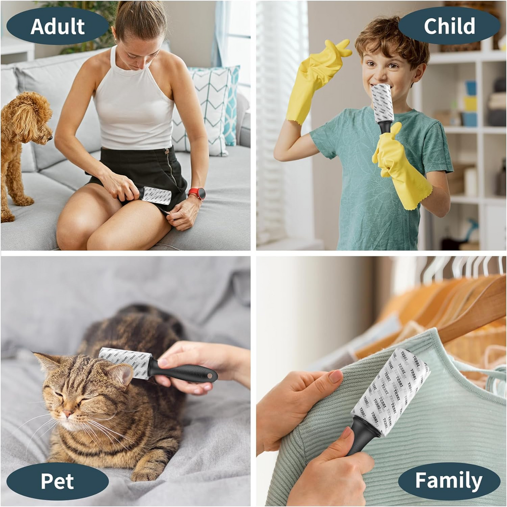 Lint Rollers For Pet Hair, Clothes, Carpet | Sticky Flint Fluff Dust Lint Remover