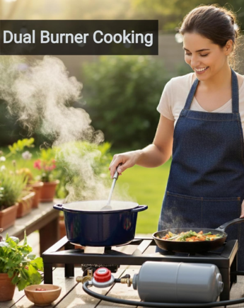 Portable Double Gas Stove | Camping & Outdoor Cooking