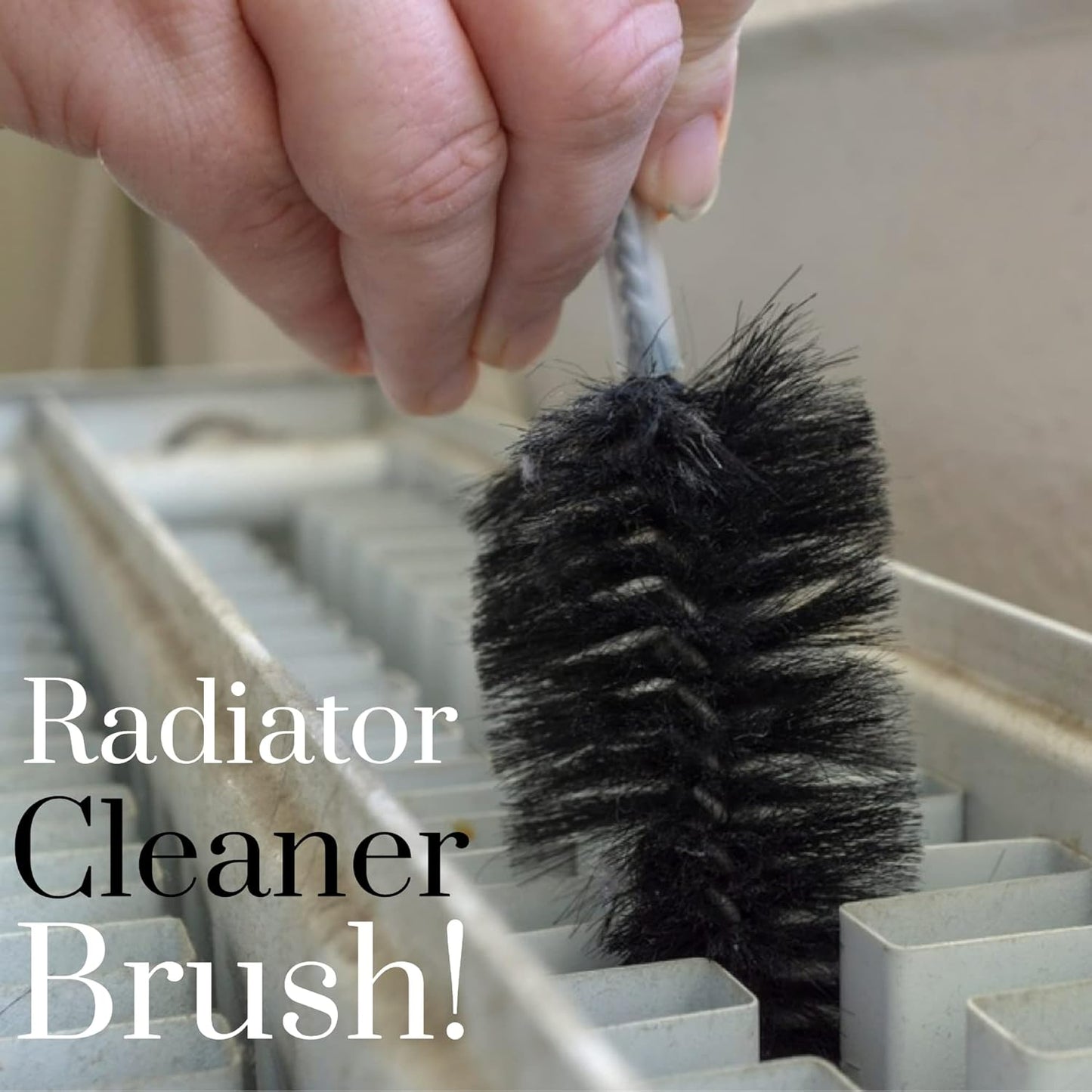 Radiator Brush with Wooden Handle | Pack of 2 Radiator Cleaner Brush with Hanging Hook Loop