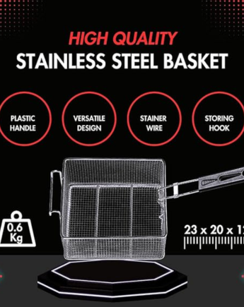 Stainless Steel Deep Fat Fryer Basket with Plastic Handle