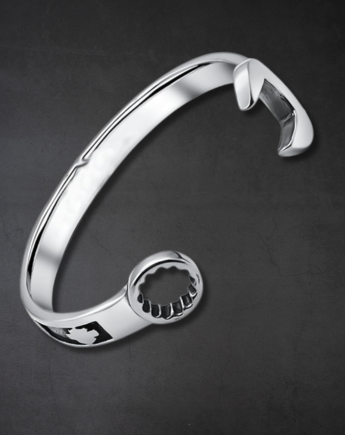Men’s Silver Cuff Bracelet | Vintage Motorcyclist Spanner Bangle